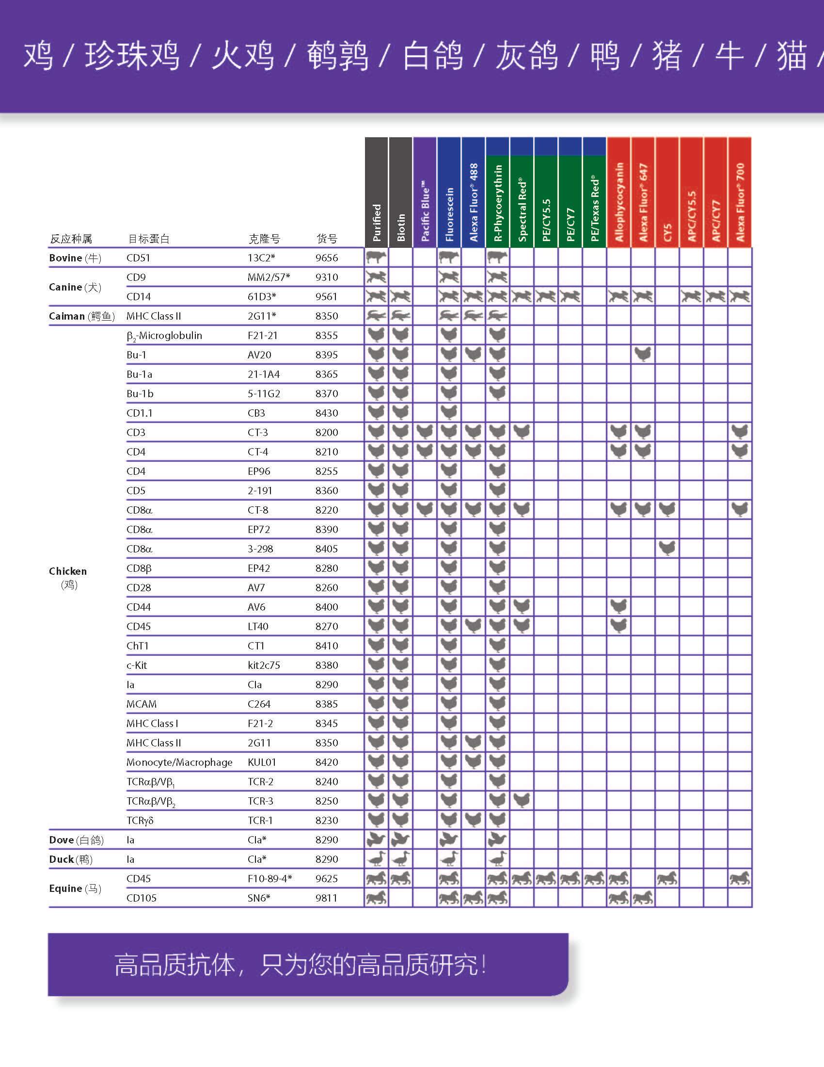 SouthernBiotech兽-禽类-细胞表面蛋白抗体单页