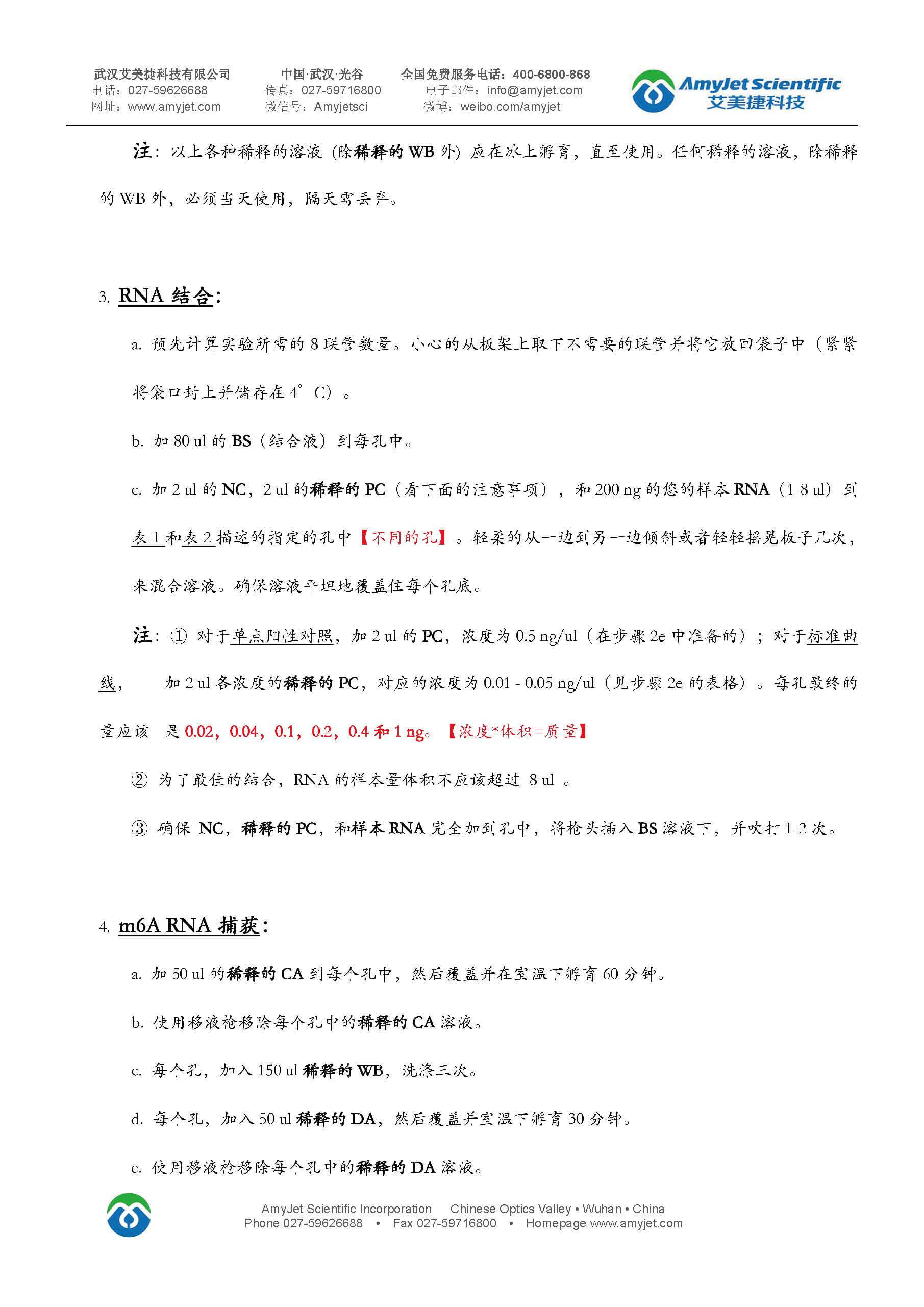 m6A RNA定量试剂盒（P-9005) 中文说明书